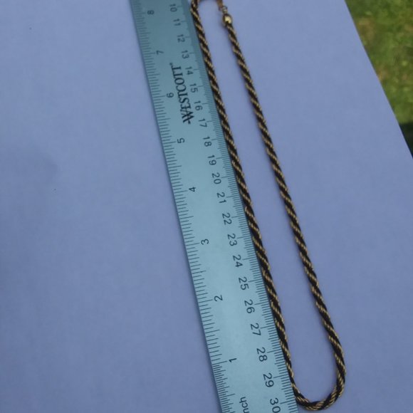 Vintage Trifari TM gold and black twist rope style necklace - Picture 15 of 16